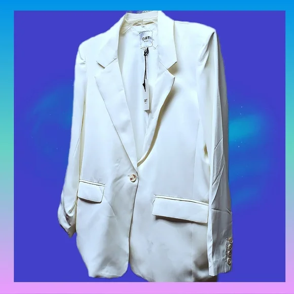 Ladies White  One Button Blazer by OATS NEW YORK - Picture 7 of 8